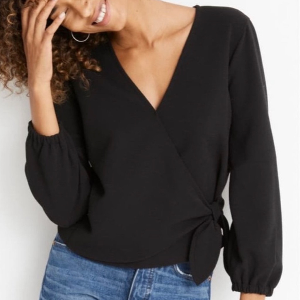 Texture And Thread Wrap Blouse